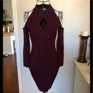 Charlotte Russe keyhole neck coldshld sweaterdress